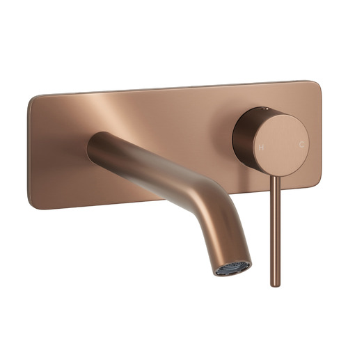 Bronze Clovelly 200mm Curved Basin Wall Mixer Set