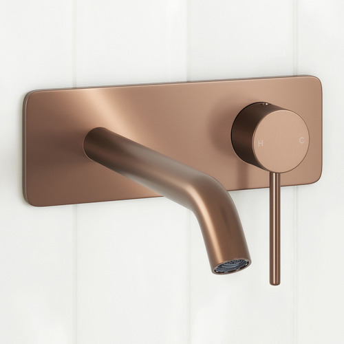 Bronze Clovelly 200mm Curved Basin Wall Mixer Set