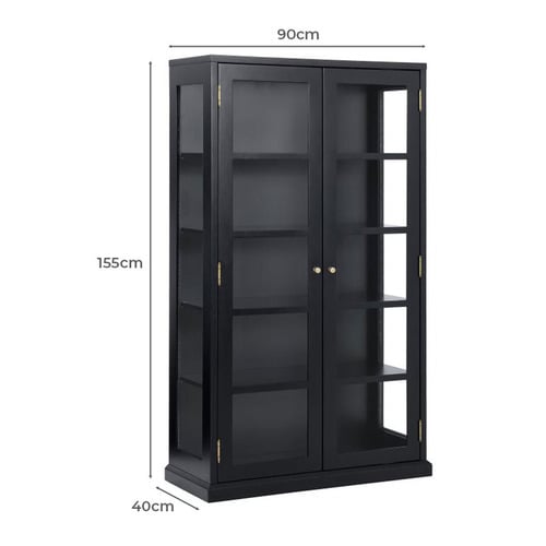 Black Bradford Glass Display Cabinet