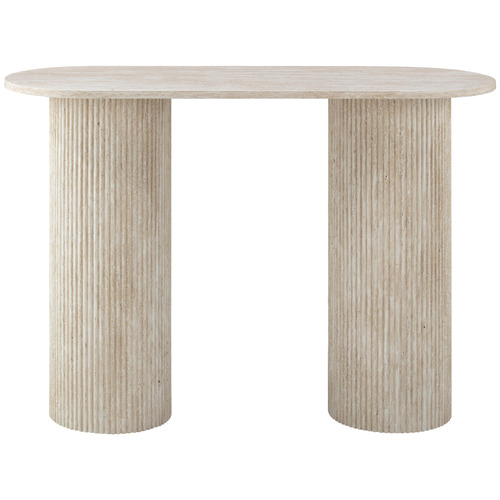 Tilly Travertine-Look Console Table