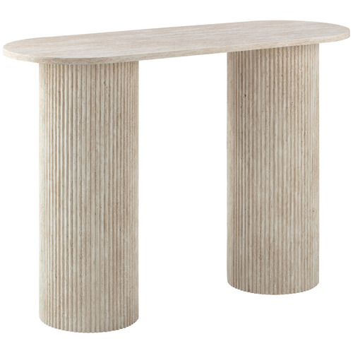 Tilly Travertine-Look Console Table