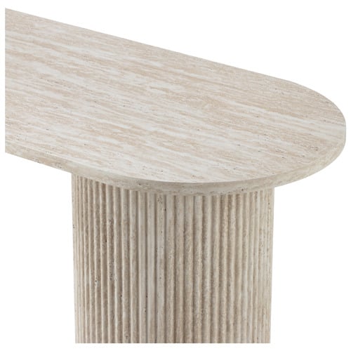 Tilly Travertine-Look Console Table