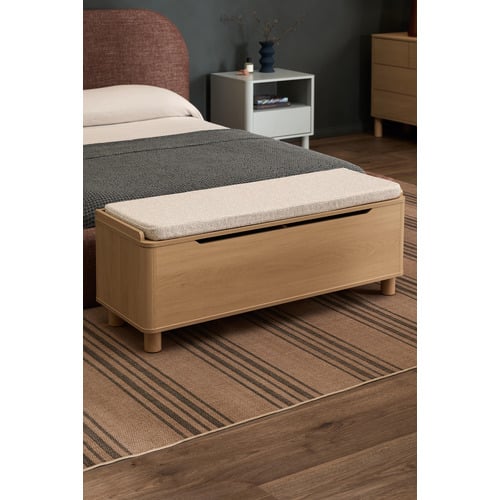 Rupert Boucle Storage Ottoman Bench