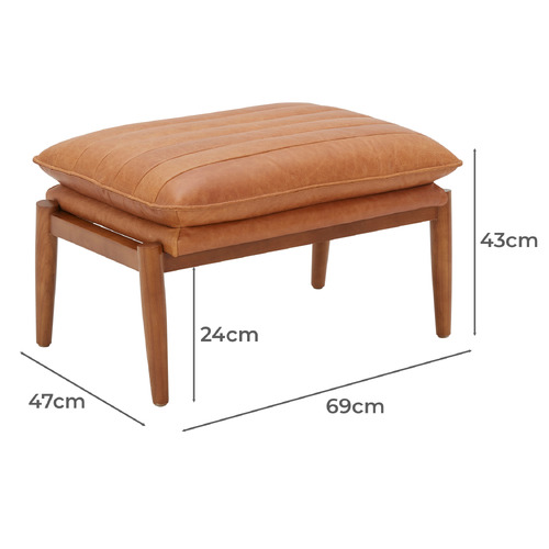 Aldric Genuine Leather Ottoman