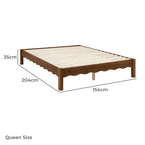 Evelyn Wavy Pine Wood Bed