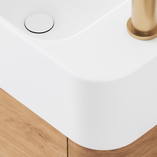 Boyd 460mm Natural Wall Hung Small Space Single Vanity
