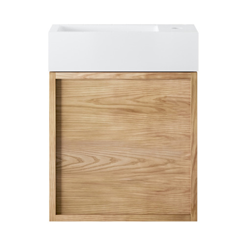 Cali 460mm Natural Wall Hung Small Space Single Vanity