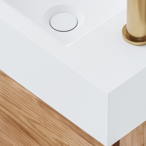 Cali 460mm Natural Wall Hung Small Space Single Vanity