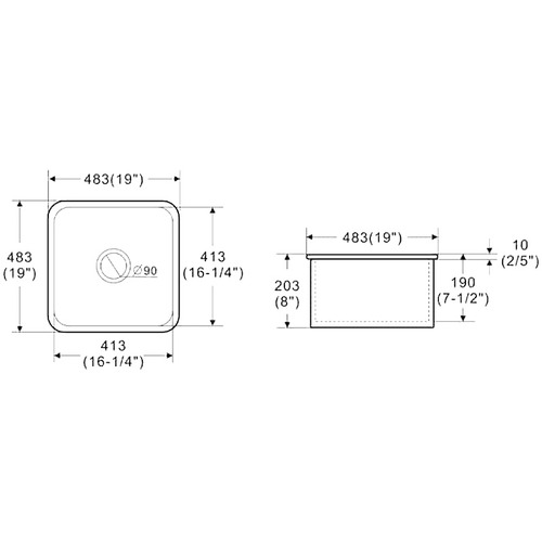 Bowral 480mm Top Mount Fireclay Kitchen Sink