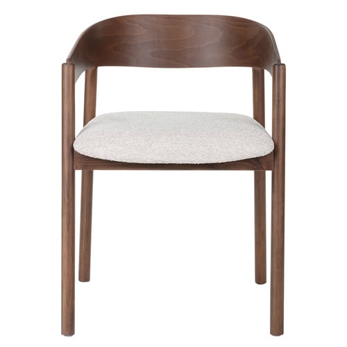 Mattia Curved Back Solid Beech Wood Dining Chair