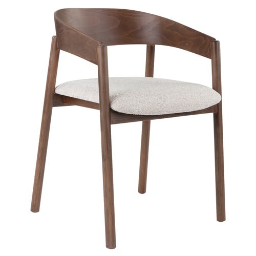Mattia Curved Back Solid Beech Wood Dining Chair