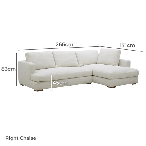 Haven 4 Seater Chenille Sofa with Chaise