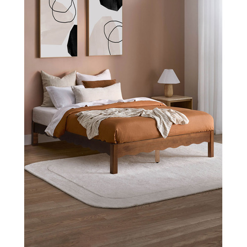 Evelyn Wavy Pine Wood Bed