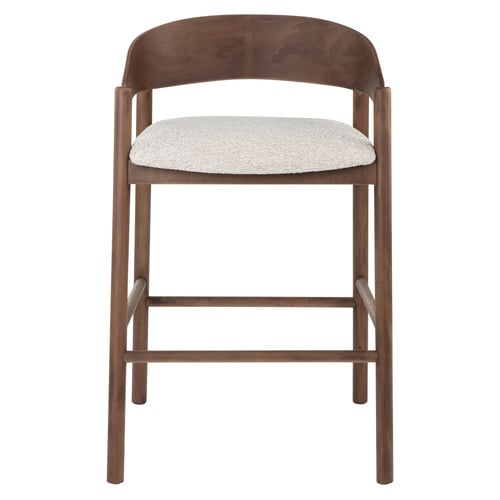 64.5cm Mattia Curved Back Solid Bar Stool