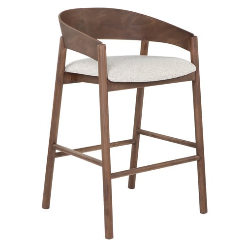 64.5cm Mattia Curved Back Solid Bar Stool