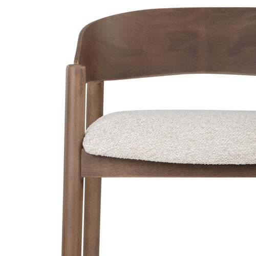 64.5cm Mattia Curved Back Solid Bar Stool