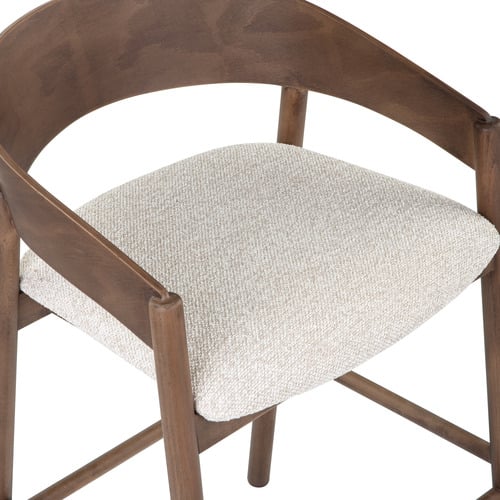 64.5cm Mattia Curved Back Solid Bar Stool