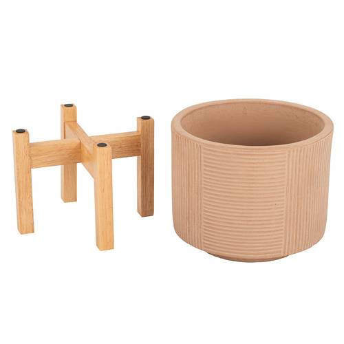 Flores Ceramic Planter with Stand