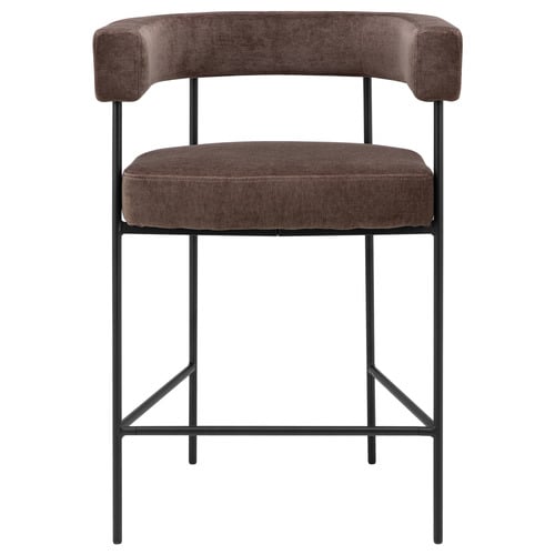 65cm Chocolate & Black Tamara Chenille Bar Stools