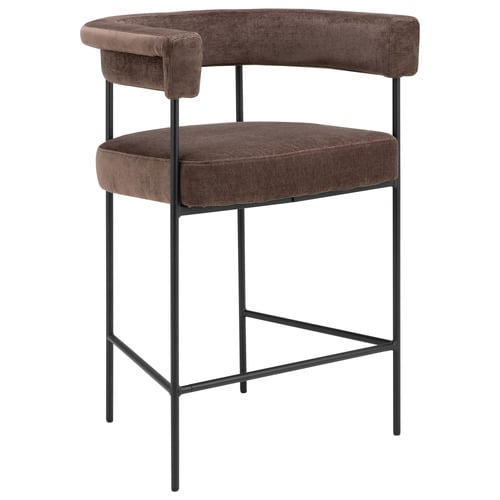 65cm Chocolate & Black Tamara Chenille Bar Stools