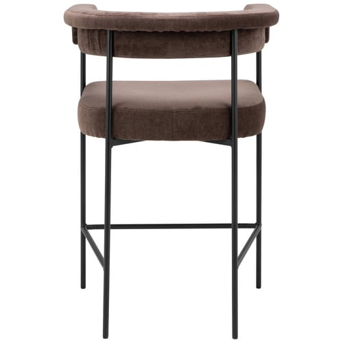 65cm Chocolate & Black Tamara Chenille Bar Stools