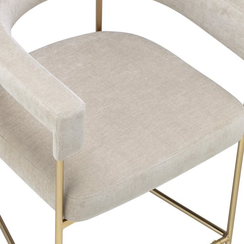 65cm Natural & Gold Tamara Chenille Bar Stools