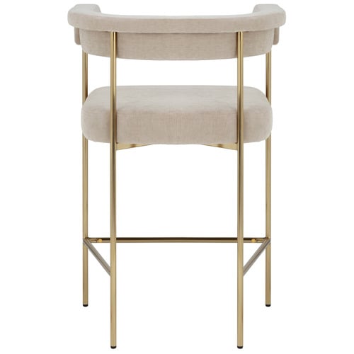 65cm Natural & Gold Tamara Chenille Bar Stools