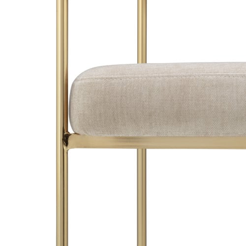 65cm Natural & Gold Tamara Chenille Bar Stools