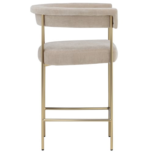 65cm Natural & Gold Tamara Chenille Bar Stools