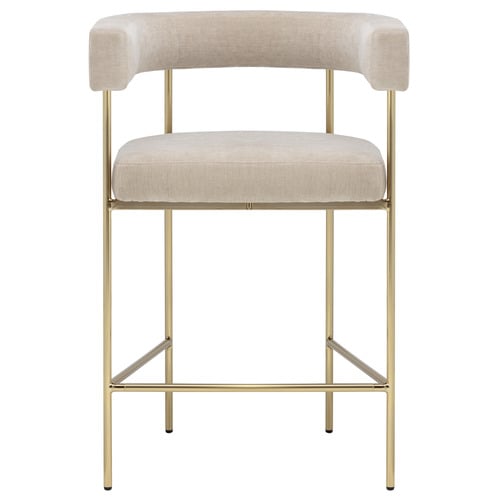 65cm Natural & Gold Tamara Chenille Bar Stools