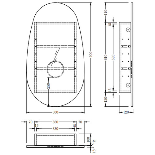 Mecca 500mm Shaving Cabinet