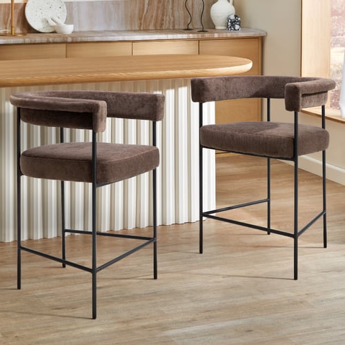 65cm Tamara Chenille Bar Stools