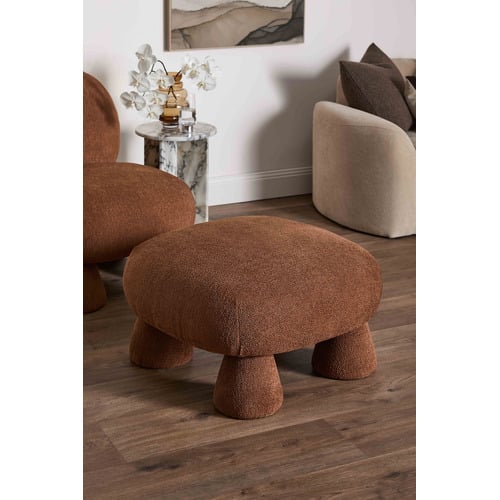 Caramel Barney Boucle Ottoman