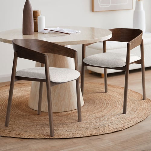 Mattia Curved Back Solid Beech Wood Dining Chair