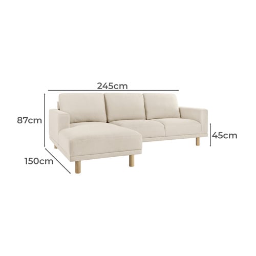 Orson 4 Seater Upholstered Sofa with Chaise