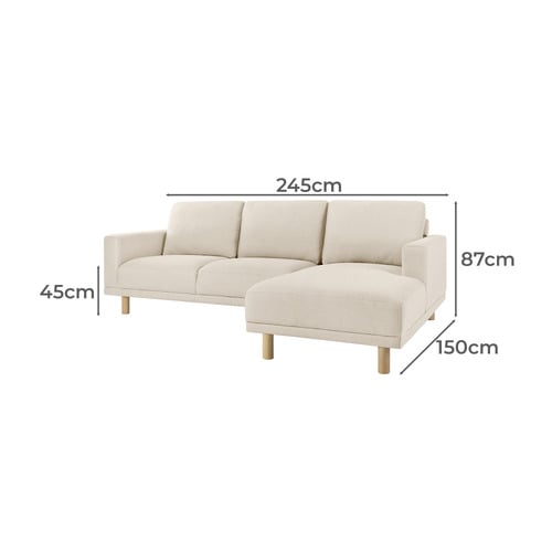 Orson 4 Seater Upholstered Sofa with Chaise
