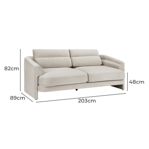 Giselle 3 Seater Velvet Sofa