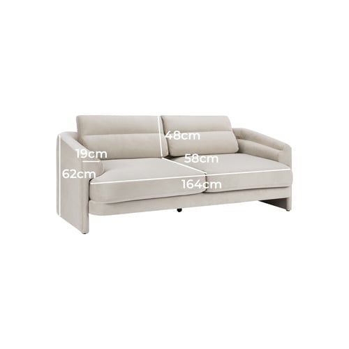 Giselle 3 Seater Velvet Sofa