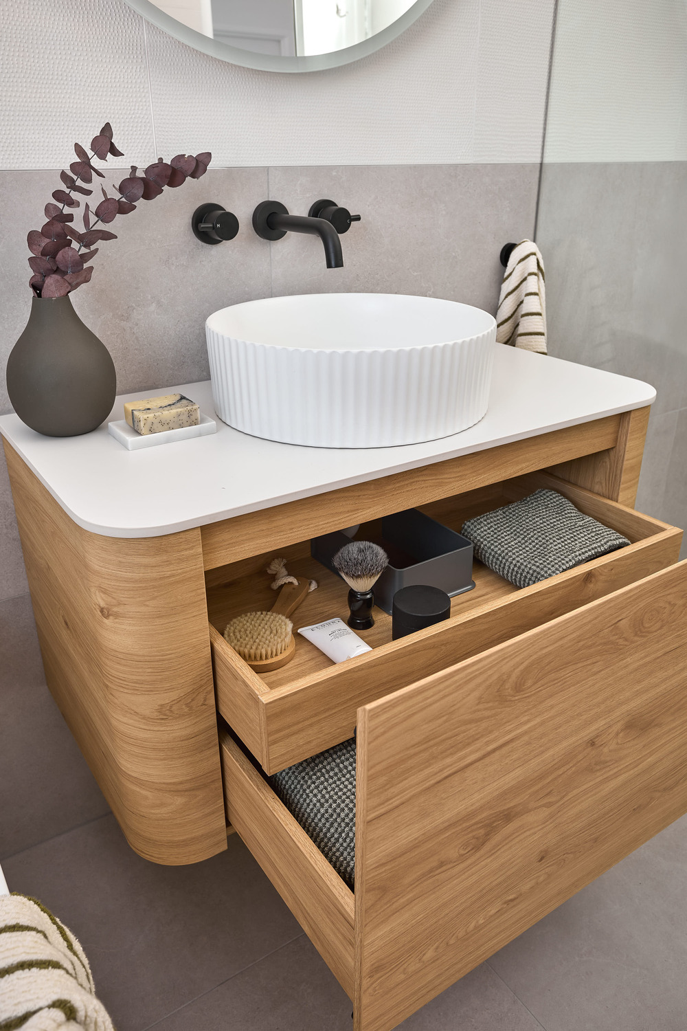 Kiora-360mm-Fluted-White-Round-Ceramic-Above-Counter-Basin