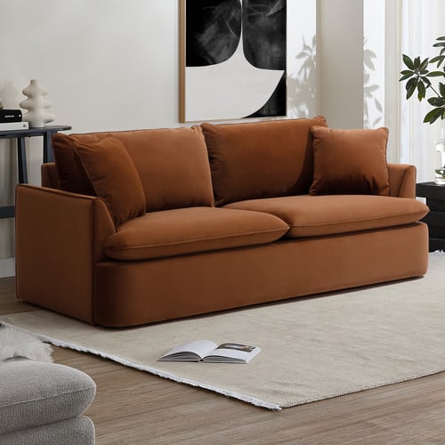 Softy 3 Seater Queen Velvet Sofa Bed