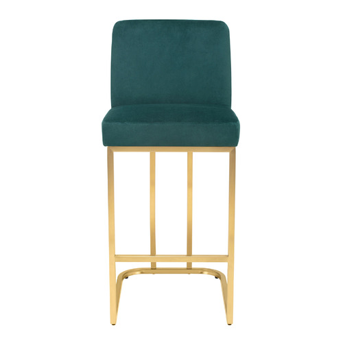 65cm Green Ottie Velvet Bar Stool