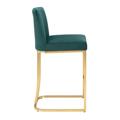 65cm Green Ottie Velvet Bar Stool