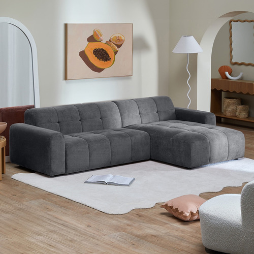 Quinn 4 Seater Upholstered Sofa with Reversible Chaise