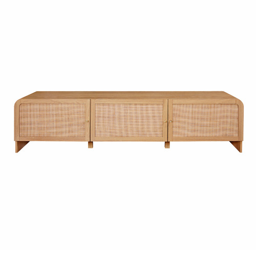 Maxine Curved Rattan TV Unit