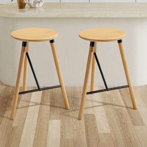 65cm Trina Rubberwood Bar Stools