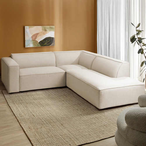 Russo 4 Seater Upholstered Sofa with Chaise Lounge Set