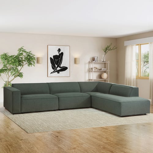 Russo 4 Seater Upholstered Sofa with Chaise Lounge Set