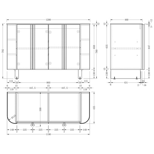 Valentine 1200mm Natural Freestanding Double Vanity