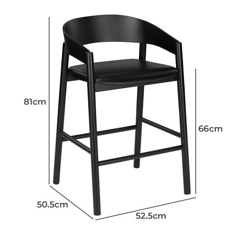 62cm Mattia Beech Wood Bar Stool