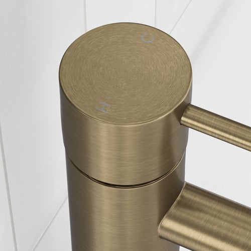 Clovelly Antique Brass Curved Tall Basin Mixer